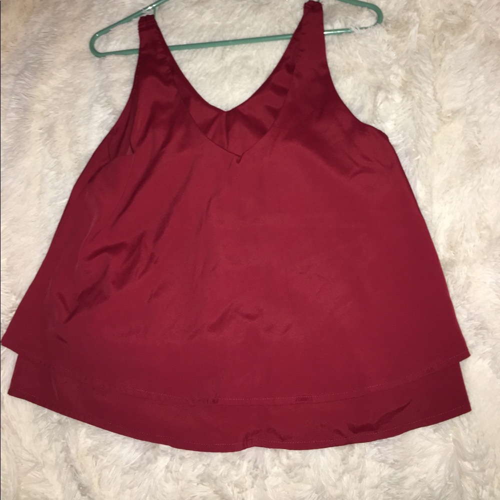 Red flowy shirt